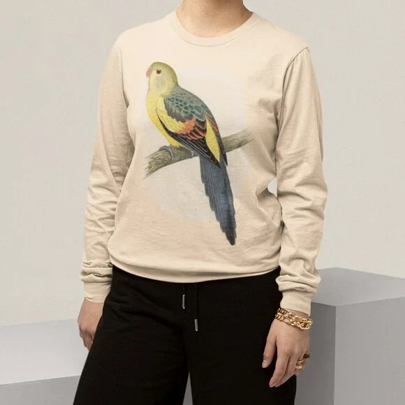 Regent Parrot Vintage Print Long Sleeve Graphic Tee T-shirt S M L XL - Picture 4 of 6